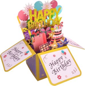 This is an image of the ROBBEAR Funny Happy Birthday Pop Up Card